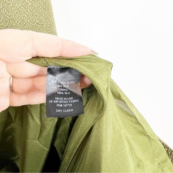 M. Martin Wool Blend Textured Midi Dress XS Green - Picture 6 of 6